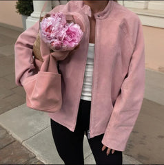 Sued Zip Up Jacket