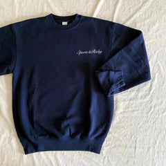 Navy Sporty & Rich Letters Printed Sweatshirt