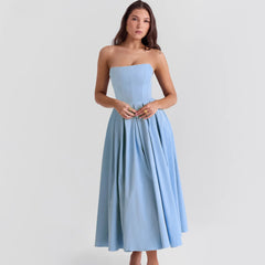 Tube Pleated Midi Dress