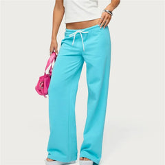 Solid Low Waist Drawstring Sweatpants