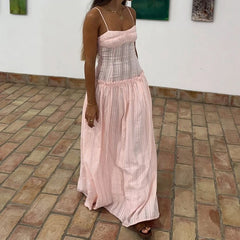 Spaghetti Strap Smocked Waist Maxi Dress