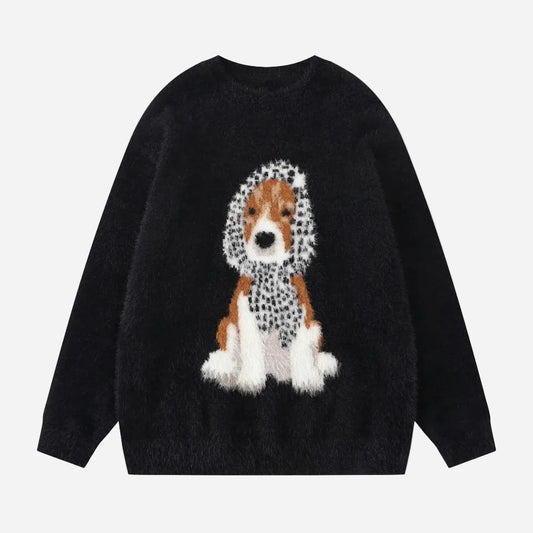 Cartoon Dog Jacquard Sweater