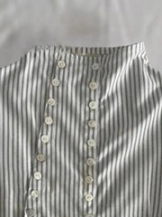 Stripe Short Sleeve Buttoned Shirt