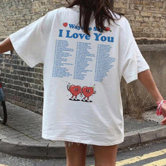 Ways to Say I Love You Back Print Oversized Valentines Day Tees