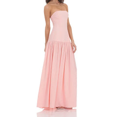 Tube Smocked Pleated Long Dress