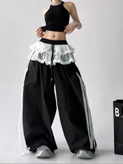 Lace Patchwork Oversized Jogger