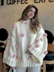 Rose Embellished Sweater