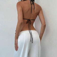 Tie Up Open Back Crop Top