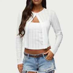 White Eyelet Jacquard Cami Top And Cardigan Two-Piece Set