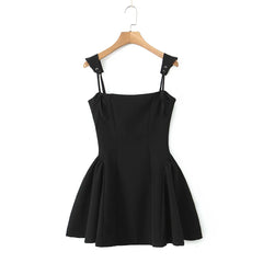 Black Tie Up Strap Corset Mini Dress