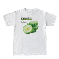 Short Sleeve Vegetable Cucumber Graphic Oversized T-Shirt