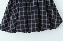 Plaid Print Square Collar Mini Dress