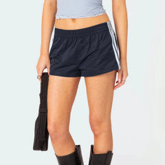 Striped  Elastic Sweat Shorts