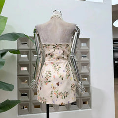 Print Bow Butterfly Sleeveless Mini Dress