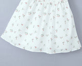 White Floral Puff Sleeve Corset Flare Mini Dress