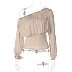 Off Shoulder Ruched Waist-cinching Top