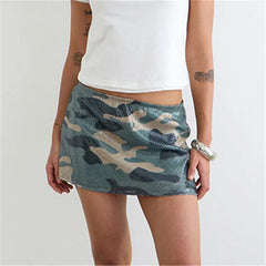 Camouflage Sequin Mini Skirt