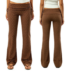 Side Drawstring Ruched Fold Over Waist Yoga Pant Flare Leggings