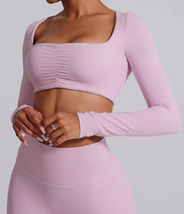 Pad Long Sleeve Stretchy Quick Dry Sportswear
