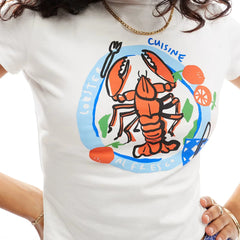 Lobster Print Short Sleeve Graphic Tee