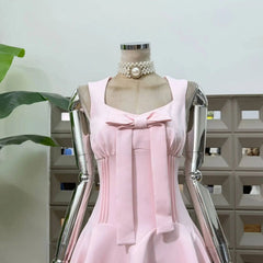 Sleeveless Corset Bow Detail Mini Dress