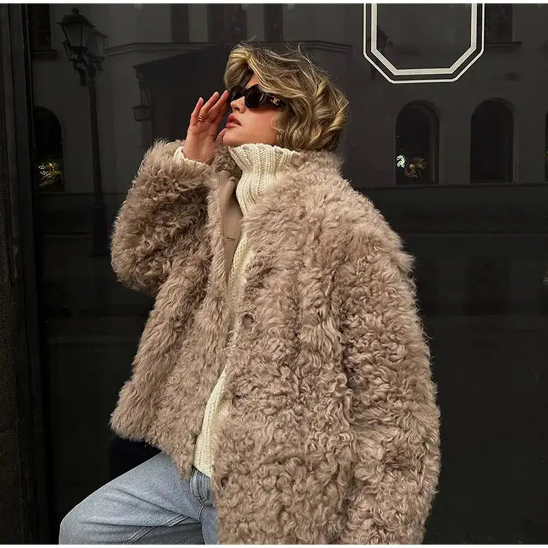 Fuzzy Faux Fur Coat