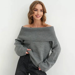 Off Shoulder Knit Sweater