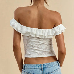 Off Shoulder Frill Strap Top