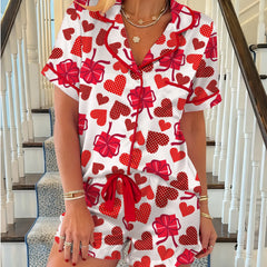 Heart/Bow Print Pyjama Sets