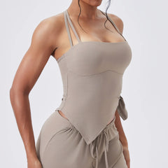 Side Knot Strappy Tank Top