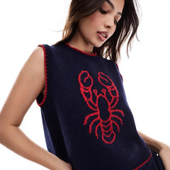 Jacquard Knitted Sleeveless Vest