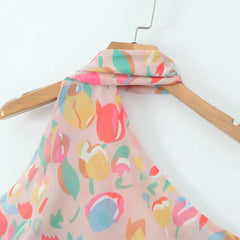 Printed Scarf Halter Strap Mini Dress Free From Label