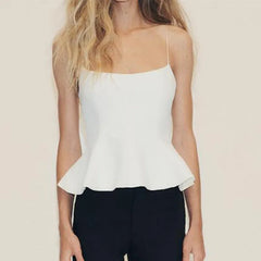 Solid Cami Peplum Tank Top