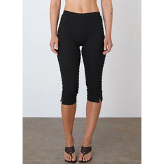Textured Pattern Cropped Leggings