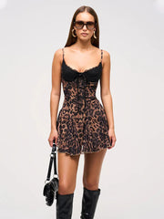 Leopard Printed Cami Mini Dress Free From Label