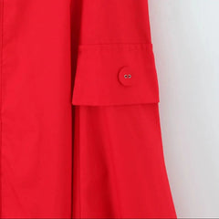Red Button Bow Halter Midi Dress
