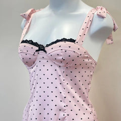 Tie Up Polka Dot Nightdress
