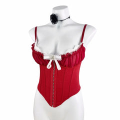 Red corset on a mannequin 