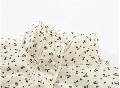 Beige Corduroy Print Parka Jacket