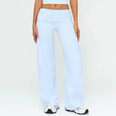 Wide Leg Fold Over Low Rise Flare Yoga Sweatpants
