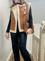 Brown Fur Lining Vest