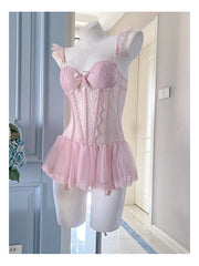 Lace Fishbone Corset Lace Nightwear