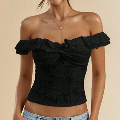 Off Shoulder Frill Strap Top