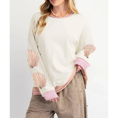 Sea Shell Embroidery Sweatshirt