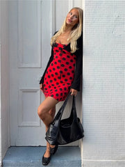 Red Polka Dot Cami Mini Dress