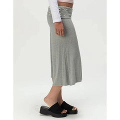 Ring Wasit Details Wide Leg Capri Pants