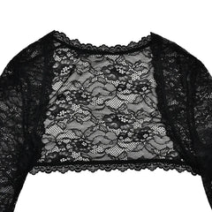 Black Lace Bodycon Midi Dress With Crop Shrug