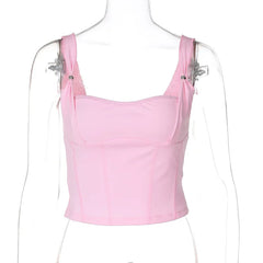 Pink Strappy Crop Top - Free From Label