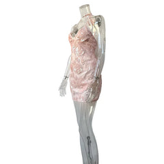 Sequin Strappy Tie Up Mini Dress