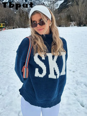 Ski Letter Printed Sweater